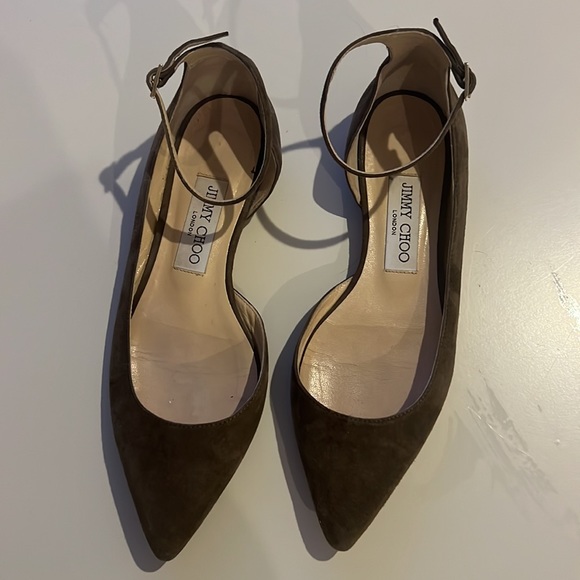Brown Suede Jimmy Choo Ballet Flats - Picture 3 of 6
